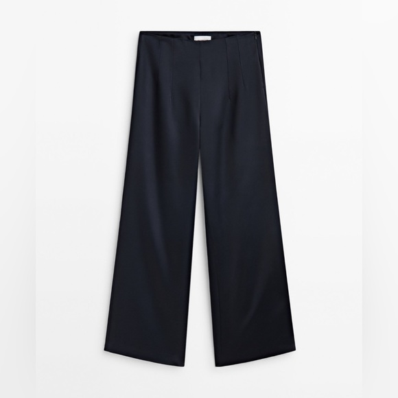 =Massimo‎ Dutti STRAIGHT NAVY BLUE SATIN TROUSERS NAVY BLUE
/ Ref. 5019/555 - Picture 3 of 6